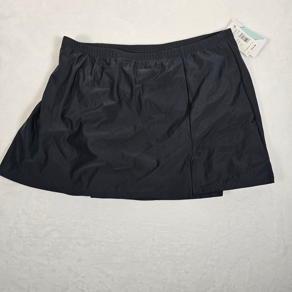 Swim Solutions Black Thigh‎ Minimizer Skirt Swim Cover Up Size 18W